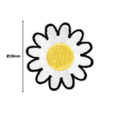ワッペン 『刺しゅうワッペン 花 ホワイト WP-042』