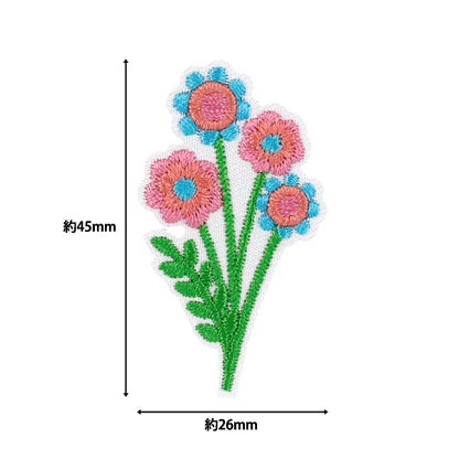 Toppa "ricamoToppa Fiore Blu Rosa WP-044”