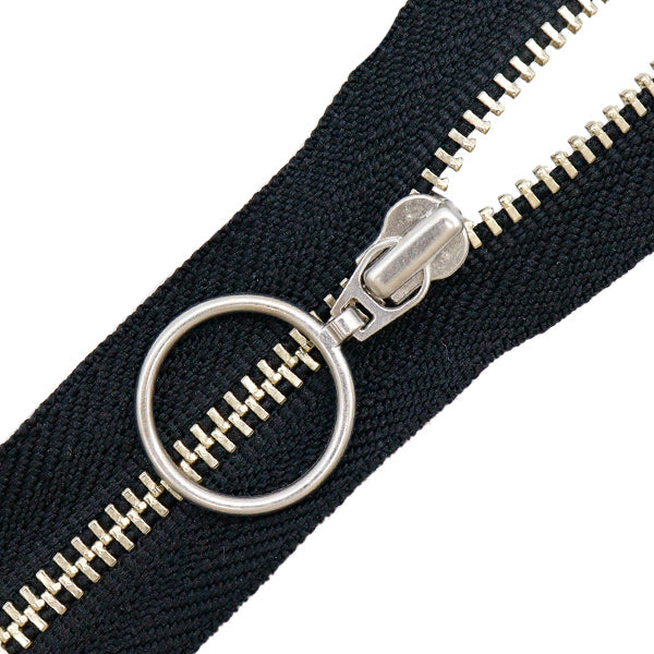 ファスナー 『メタルリング付き 20cm 黒 580番色 3YACUR-20YZ』 YKK