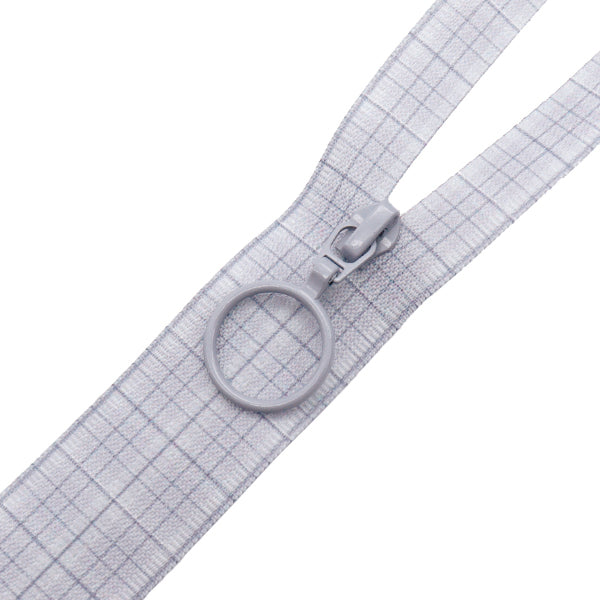 Reißverschluss "Tartandruck"Reißverschluss 20 cm gry grau SPF2403-20"
