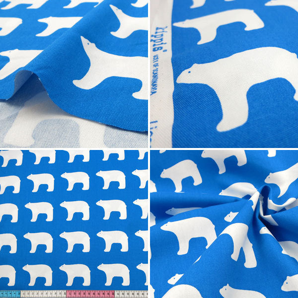 [From quantity 5] Fabric "Kippis (Kippis) Oxford JAAKARHU Polar bear (blue) KPO-06A "