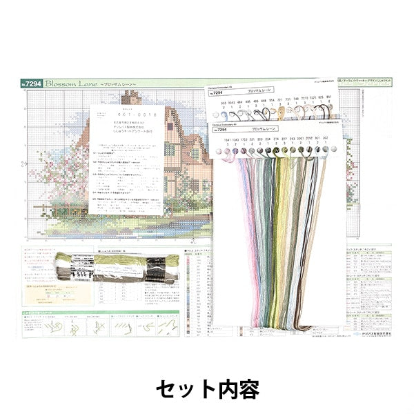 刺绣套件“十字缝刺绣套件Darwent Water Blossom Lane（Off -White）7294” Olympus Olympus