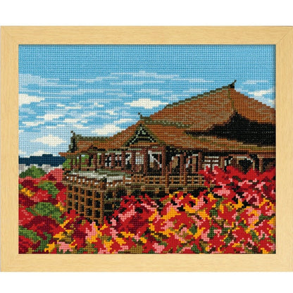 Embroidery kit "embroidery kit autumn leaves and Kiyomizu -dera 7461" Olympus