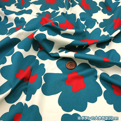 [From quantity 5] Fabric "Floral twill print KTS3676-A" COTTON KOBAYASHI