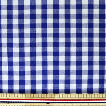 [From quantity 5] Fabric "Dyeing gingham dark blue co-gil-dbl"