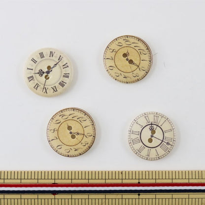 Knopf "Holzknopfmischung 3cm Uhr"