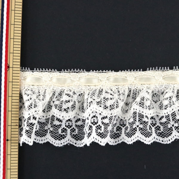 [Aus Quantität 5] Lace Ribon Tape "Spitze Elfenbein 000614 K-C02 Billiges Rennen"