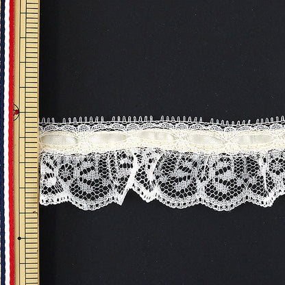 [Aus Quantität 5] Lace Ribon Tape "Spitze Elfenbein 000612 K-C02 Billige Spitze"