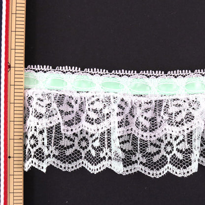 [Aus Quantität 5] Lace Ribon Tape "Spitzenminze weiß 000614 K-C26 Billige Spitze"