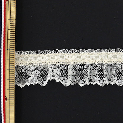 [Aus Quantität 5] Lace Ribon Tape "Spitze Elfenbein 000762 K-C02 Billige Spitze"