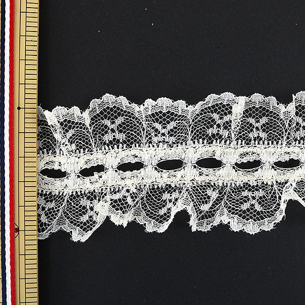 [Aus Quantität 5] Lace Ribon Tape "Spitze Elfenbein 000603 K-C02 Billige Spitze"