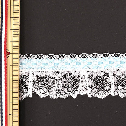 [Aus Quantität 5] Lace Ribon Tape "Spitze Blau Weiß 000762 K-C07 Billige Spitze"