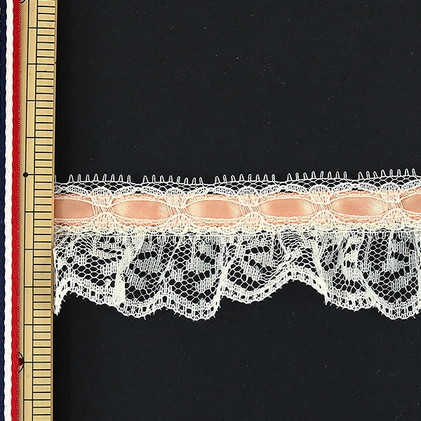 [Aus Quantität 5] Lace Ribon Tape "Spitze Pfirsich Elfenbein 000612 K-C19 Billiges Rennen"