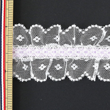 [Aus Quantität 5] Lace Ribon Tape "Spitzenlicht lila 029100 K430 Billige Spitze"