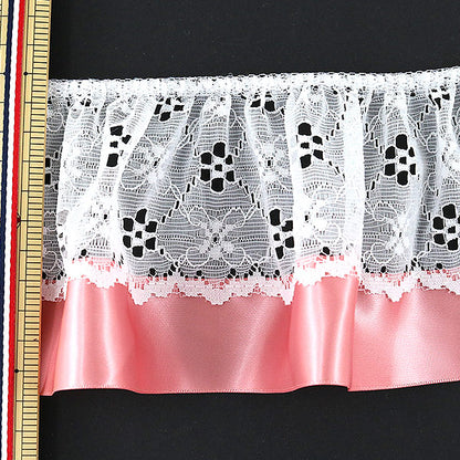 [Aus Quantität 5] Lace Ribon Tape "Spitze Pink 654933 K160 Billige Spitze"