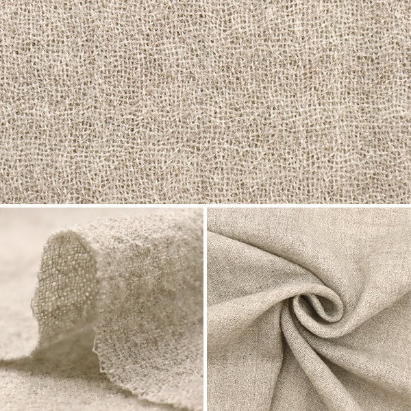 [De la quantité 5] tissu "Gauze en laine Beige 68010-2"