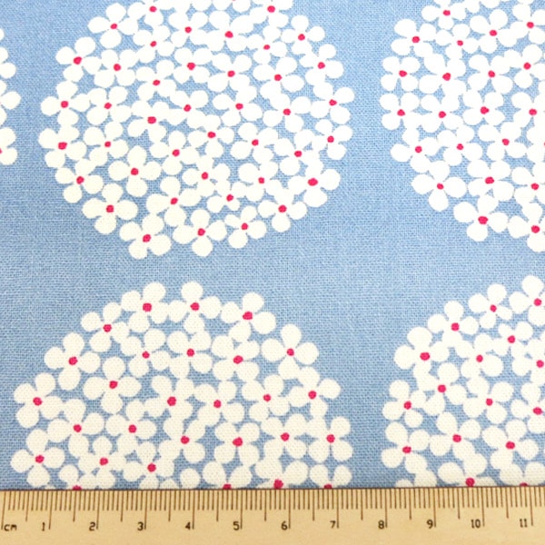 [From quantity 5] Fabric "Cotton Canvas Hydrangea Up5553 Usako Nuno" COTTON KOBAYASHI