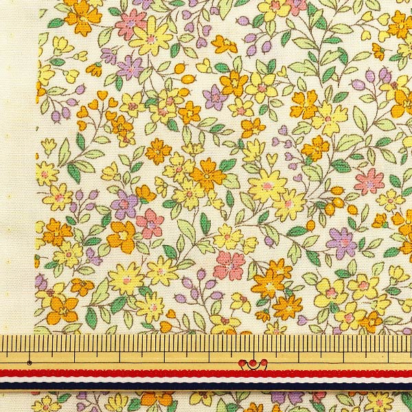 [From quantity 5] Fabric "BroadprintFabric Floral pattern KTS2704 Enrollment admission yellow] COTTON KOBAYASHI