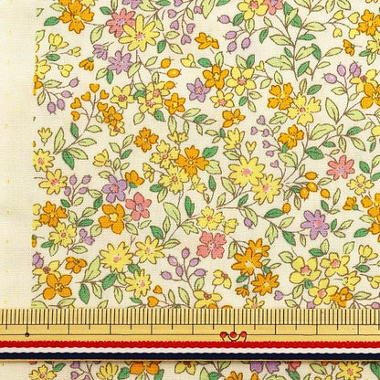 [De la cantidad 5] Fabric "Patrón floral de tela de huella ancha KTS2704 Inscripción Admisión Amarillo" Algodón Kobayashi Algodón Kobayashi Kobayashi.