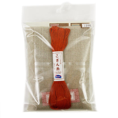 Kit di ricamo "Harinooto Kogin Sashimi Pink Cushion Red Brick" Olympus Olim Pass