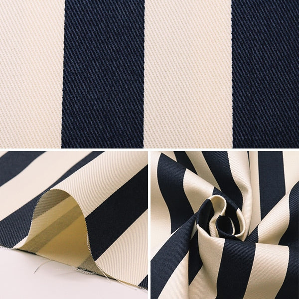 【数量5から】 生地 『20ツイル ストライプ (太) 紺』