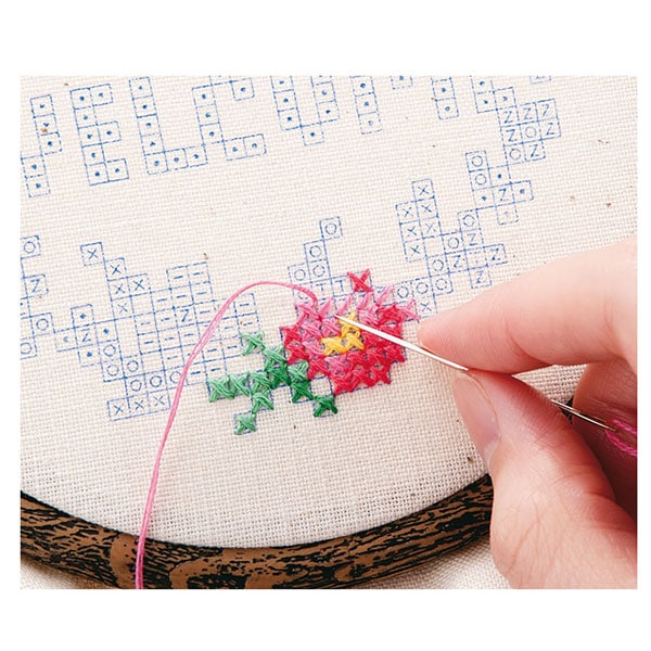 Kit de broderie "Coloring -ke-like crosttch rose n ° 9901" Lecien lucian cosmo cosmo