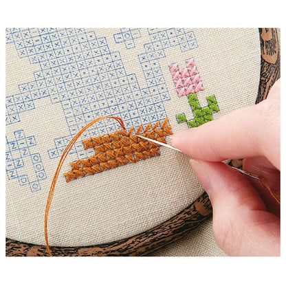 Kit di ricamo "Cross -Stitchcat Like Coloring" Lecien Lucian Cosmo Cosmo