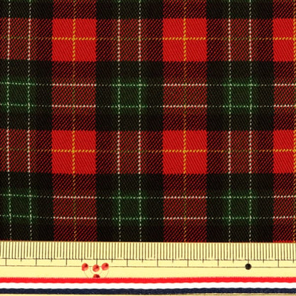 [De la quantité 5] Tissu "Twill Check Print (rouge)"