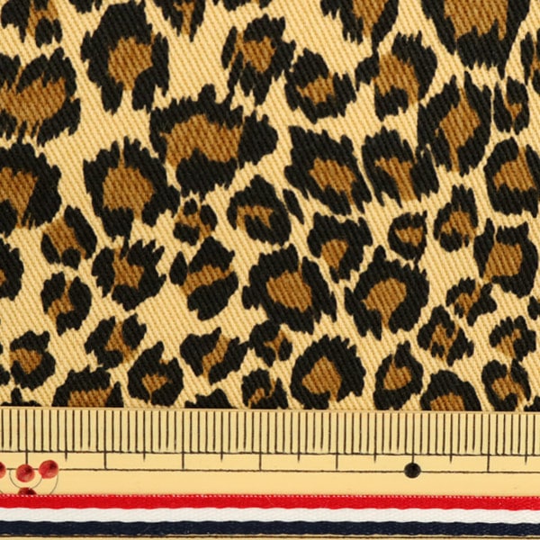 [Dalla quantità 5] tessuto "leopardo di twill animale 6690-3b 229"