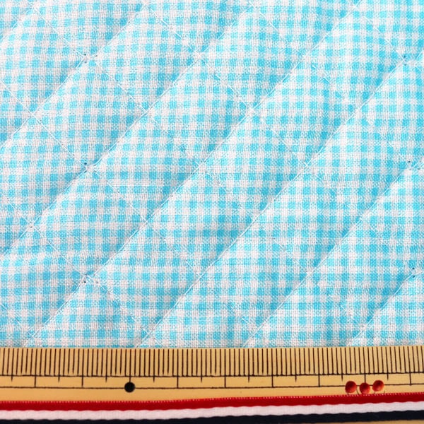 [De la quantité 5] Tissu "River Quilting (Vérifier) ​​03 Bleu clair"