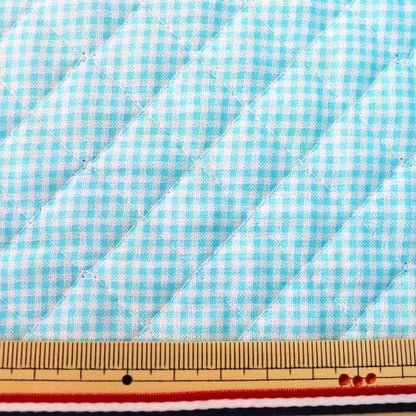 [De la quantité 5] Tissu "River Quilting (Vérifier) ​​03 Bleu clair"