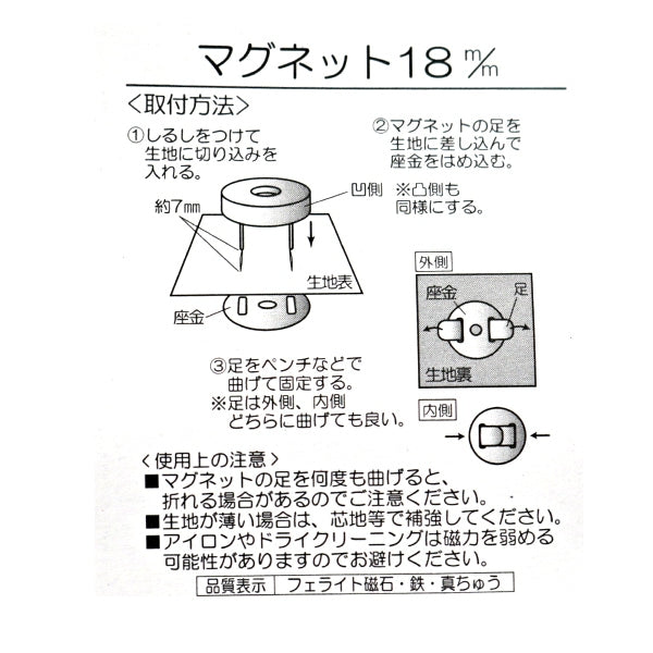 ボタン 『マグネット大 アンティックゴールド SUN13-20』 SUNCOCCOH サンコッコー KIYOHARA 清原