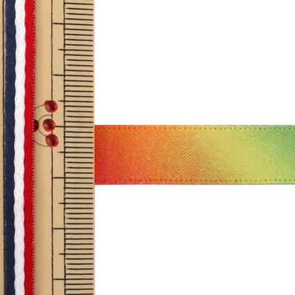 [From 10cm unit quantity 5] Ribbon "Rainbow ribbon double -sided satin 12mm 7th color"