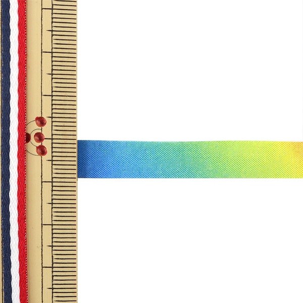 [10 cm Einheitsmenge 5] Band "Regenbogenband Organdy 9mm 7. Farbe"