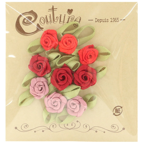 Material de encanto de muñeca "Petit Flower Red con hoja TPF-4" Templo