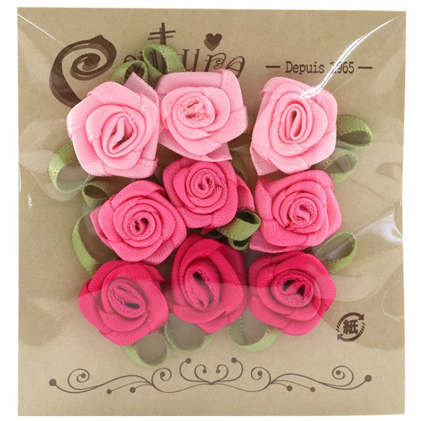 Material de encanto de muñecas "Rosa con hojas grandes con hojas grandes TPF-7" Templo