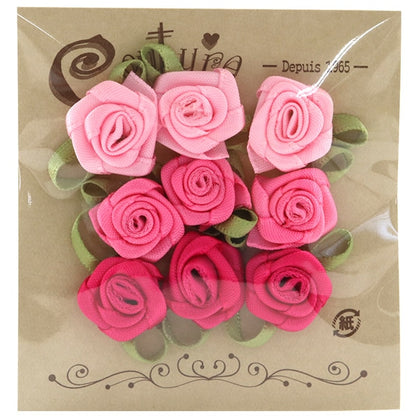 Material de encanto de muñecas "Rosa con hojas grandes con hojas grandes TPF-7" Templo