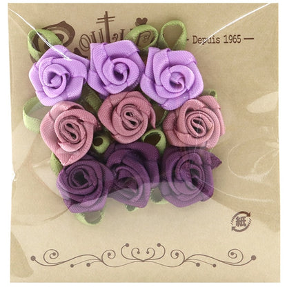 Material de encanto de muñecas "Flor pequeña con hojas grandes Purple TPF-9" Templo