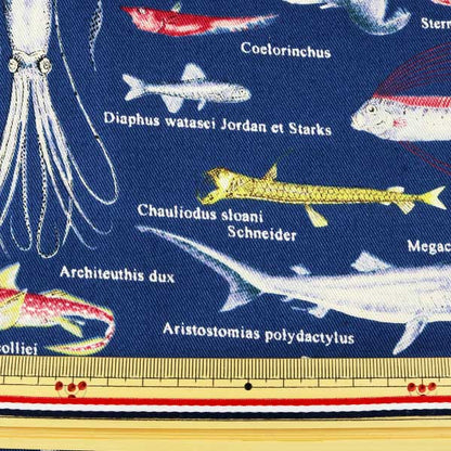 [Desde la cantidad 5] Fabric "Fabrica de tela estampada de sarga Entrada de tela de pescado profundo Interior C" Algodón Kobayashi Algodón Kobayashi Kobayashi Fibra