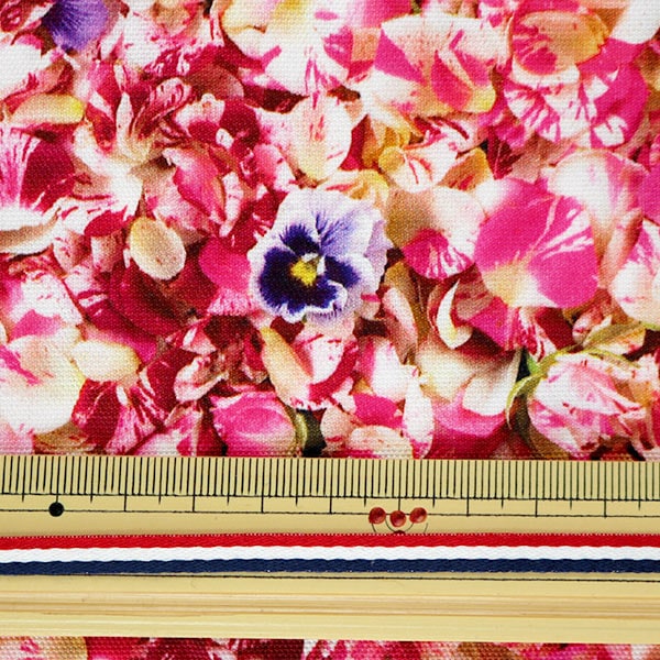 [From quantity 5] Fabric "20 Ox Plantica Flower Pattern Pink"