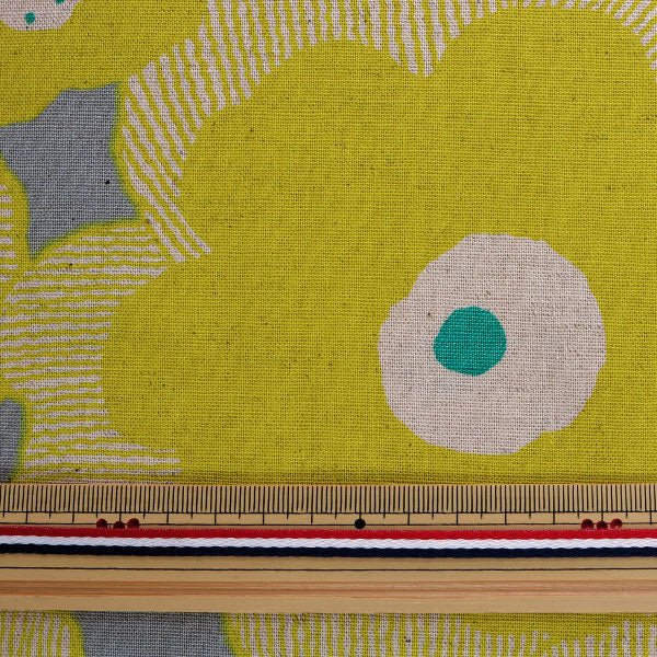 [De la quantité 5] Tissu "Coton Hin toile Poppy jaune UP5524-E" Coton Kobayashi Cotton Kobayashi Kobayashi Fibre