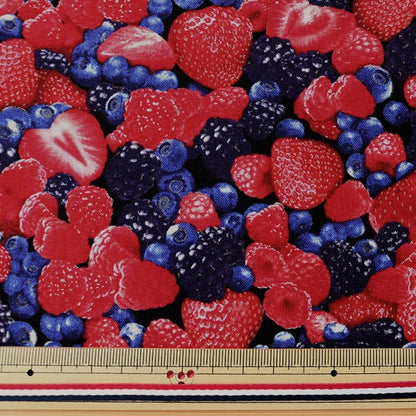 [Da quantità 5] tessuto "berry stampa a getto d'inchiostro" cotone USA