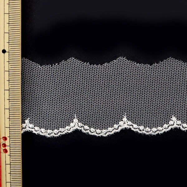 [From quantity 5] RaceRibbonTape "Silver Methure Lace width about 40mm 874004S"