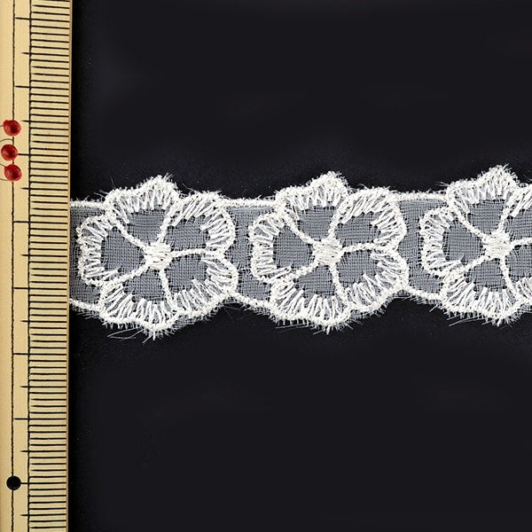 [Aus Quantität 5] Lace Ribon Tape "Silber Lamenylon Spitzenbreite etwa 24 mm 873001s"