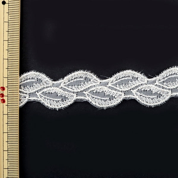 [From quantity 5] RaceRibbonTape "Silver Lame Nylon Lace Width about 20mm 873002S"