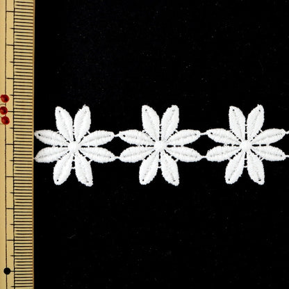 [Aus Quantität 5] Lace Ribon Tape "Chemische Spitze weiße Breite ca. 25mm 25068"