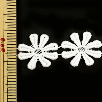 [Aus Quantität 5] Lace Ribon Tape "Chemische Spitze weiße Breite ca. 23 mm 25516"