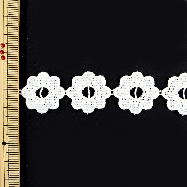 [From quantity 5] RaceRibbonTape "Chemical lace white width about 22mm 25123"