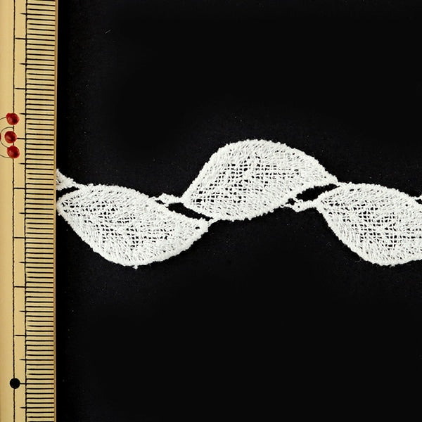 [Aus Quantität 5] Lace Ribon Tape "Chemische Spitze weiße Breite ca. 25 mm 25167"