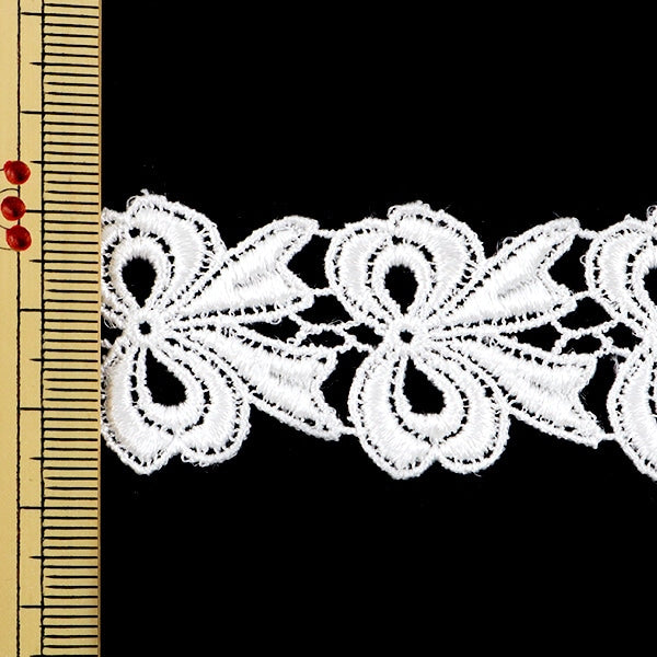 [From quantity 5] RaceRibbonTape "Chemical lace white width about 28mm 25317"